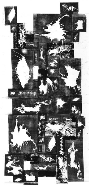 Michael S. Lee, It is its gesture, 116x224 cm, xilography, 2011